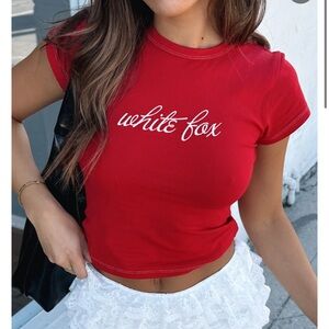White Fox - the original baby tee in red